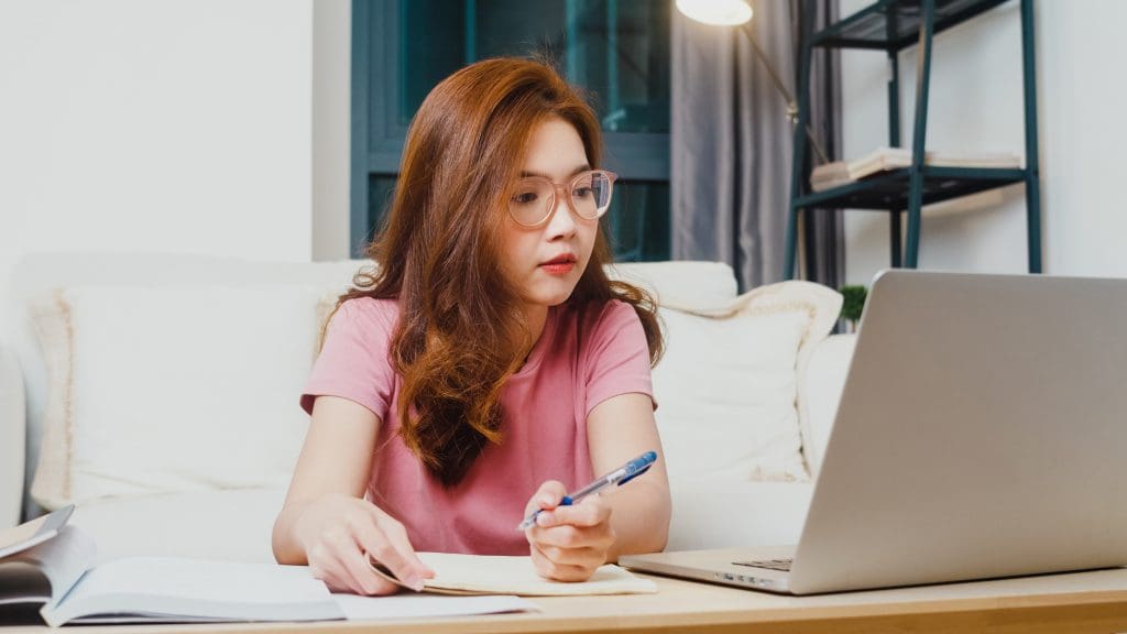 Young women study