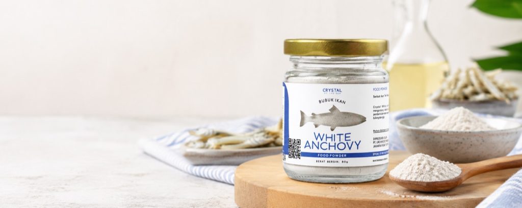 Crystal White Anchovy Powder sebagai bubuk teri murni untuk MPASI